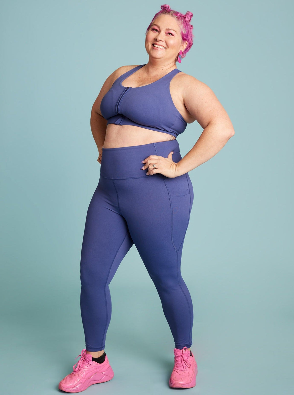 Indigo Blue Everyday Legging - 7/8 length - high waisted leggings with tummy control solid colours
