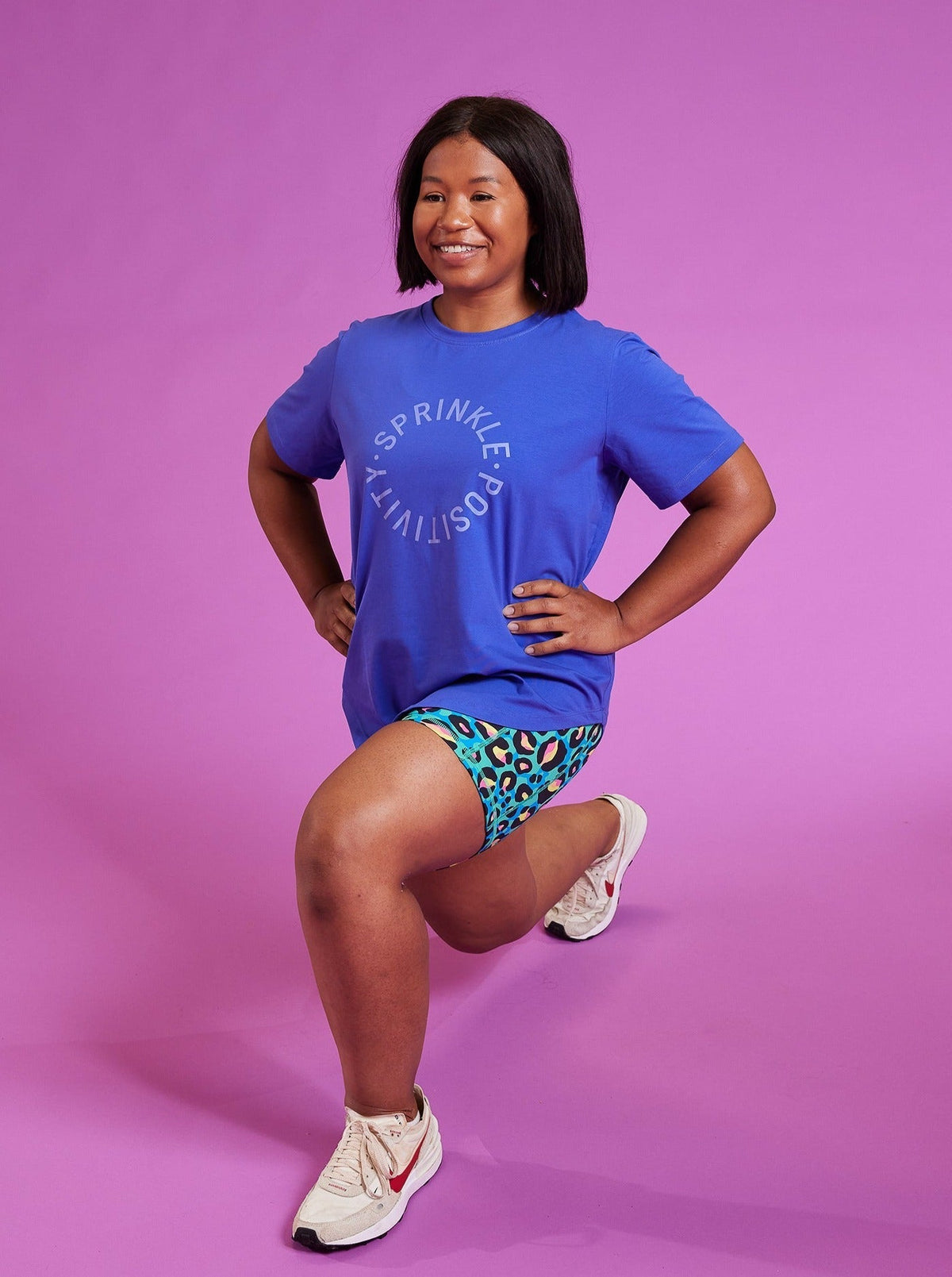 Indigo Purple Sprinkle Positivi-Tee - blue activewear tee