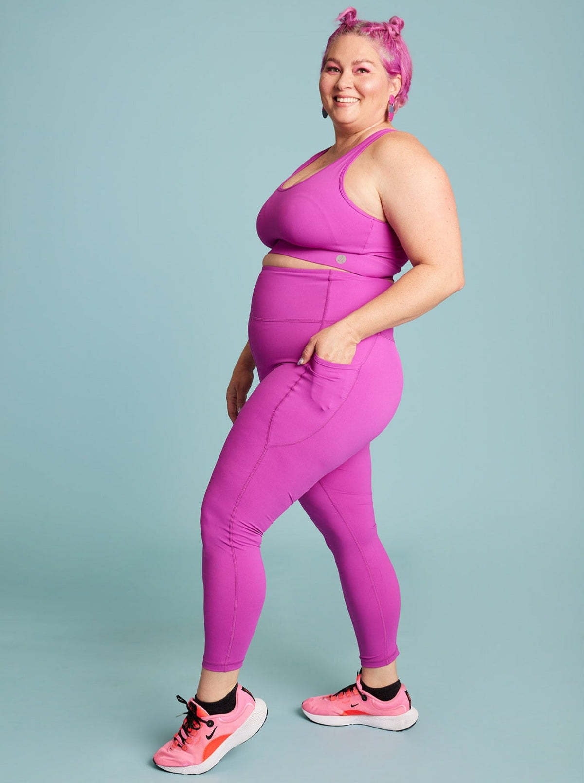 Magical Magenta Everyday Legging - 7/8 length - sustainable pocket leggings made from recycled plastic bottles
