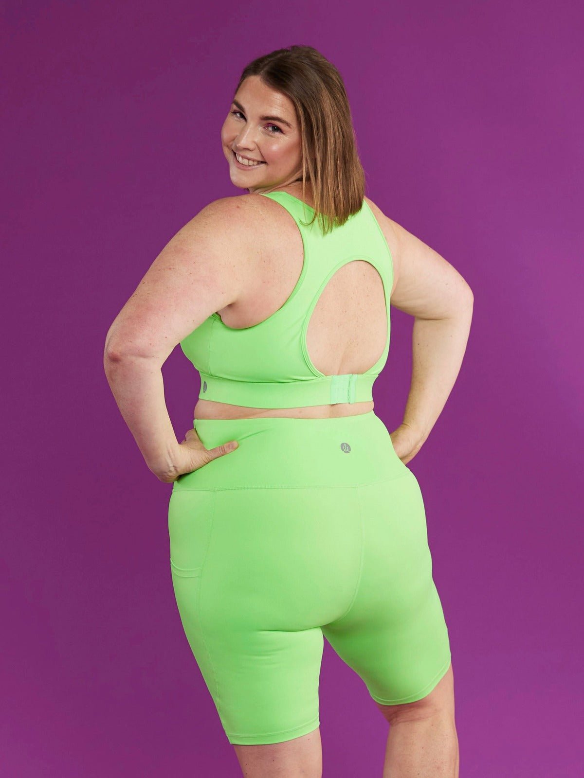 Neon Green Everyday Biker Shorts - plus size squat proof bike shorts