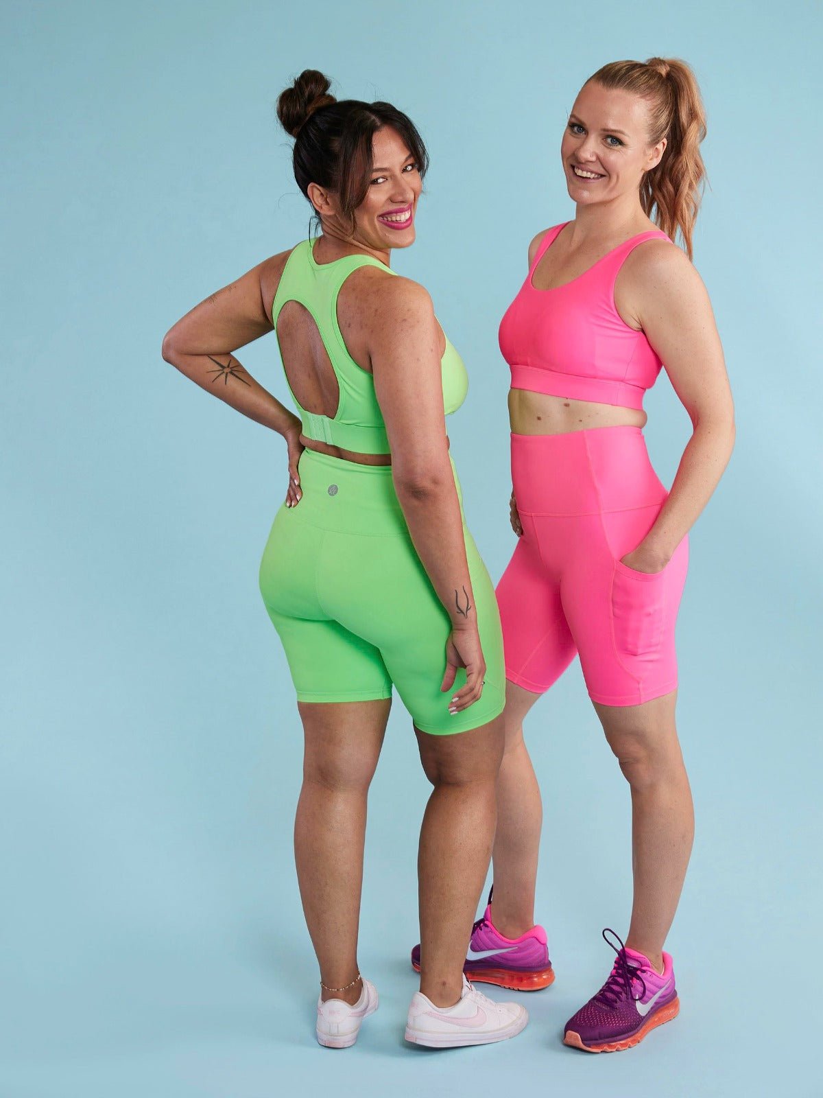 Neon Green Everyday Biker Shorts - neon activewear made from recycled plastic bottles