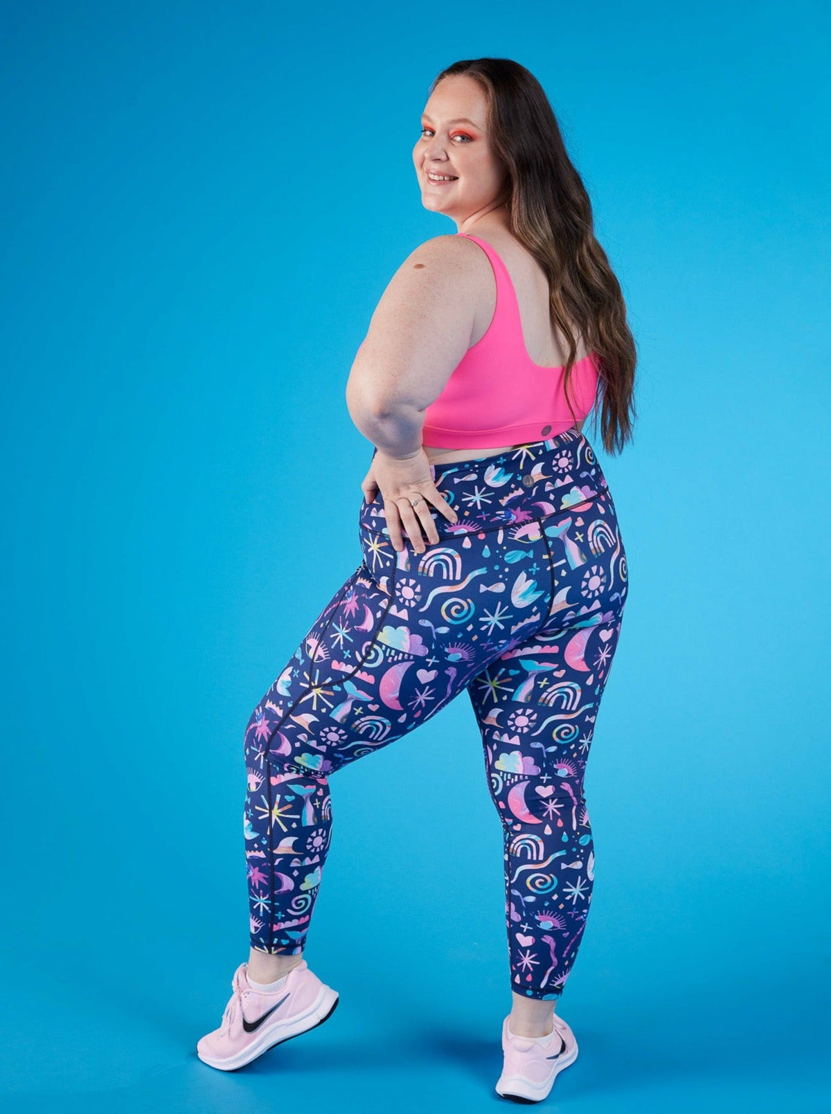 Neon Pink Active Swim Crop Top -