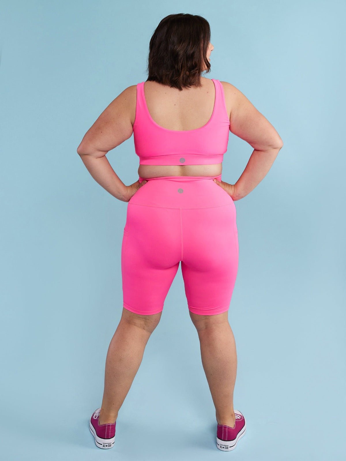 Neon Pink Everyday Biker Shorts - high waisted bike shorts plus size