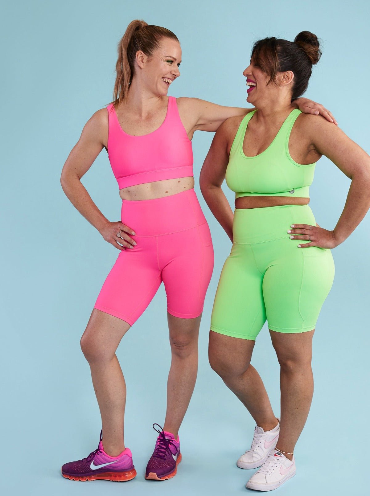 Neon Pink Everyday Biker Shorts - neon activewear made from recycled plastic bottles