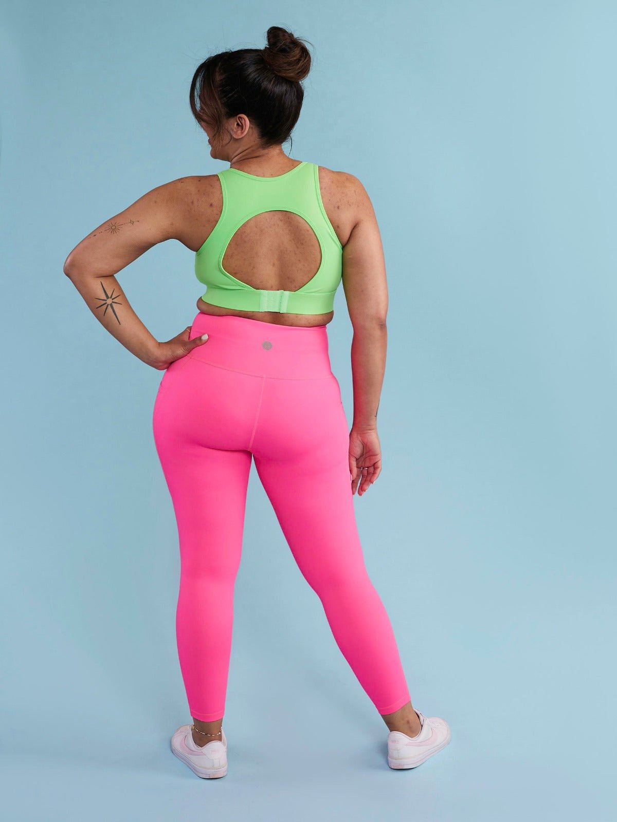 Neon Pink Everyday Legging - 7/8 length - squat proof gym leggings petite women