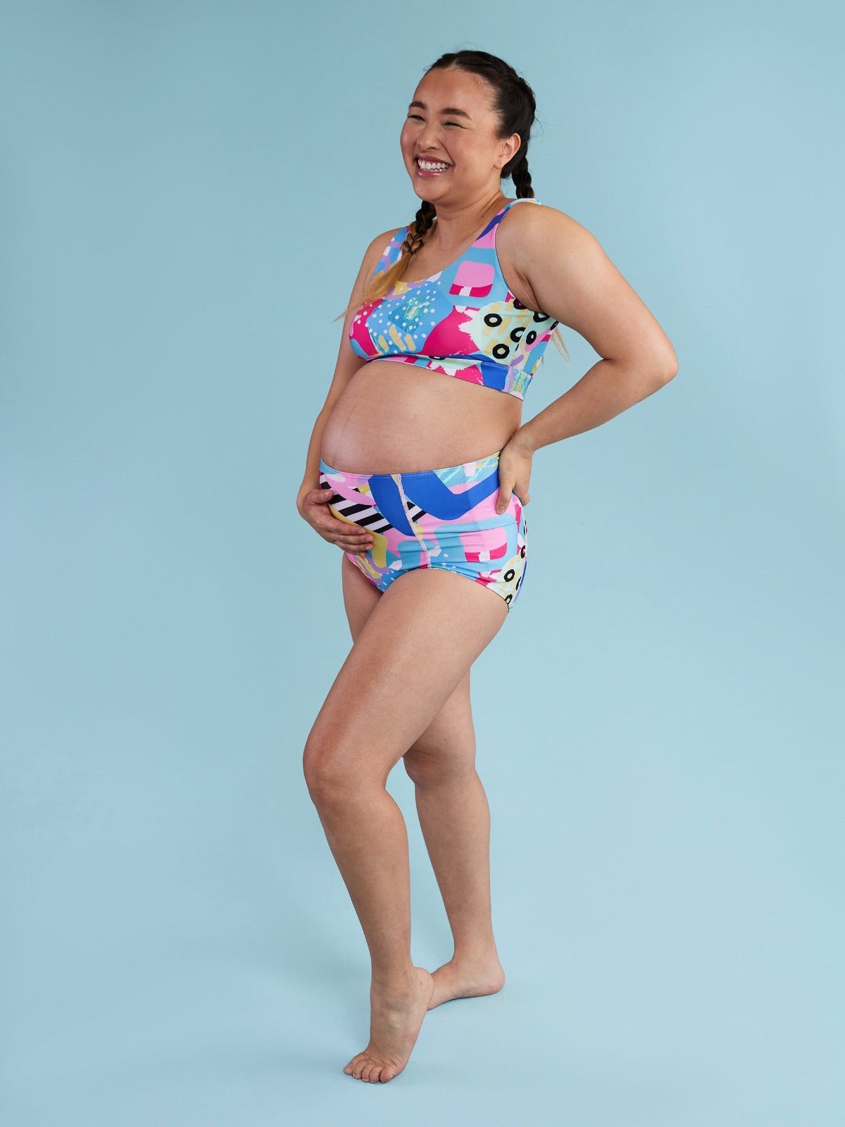 Paddle &amp; Pop Reversible Swim Bottoms - colourful maternity friendly bikini set