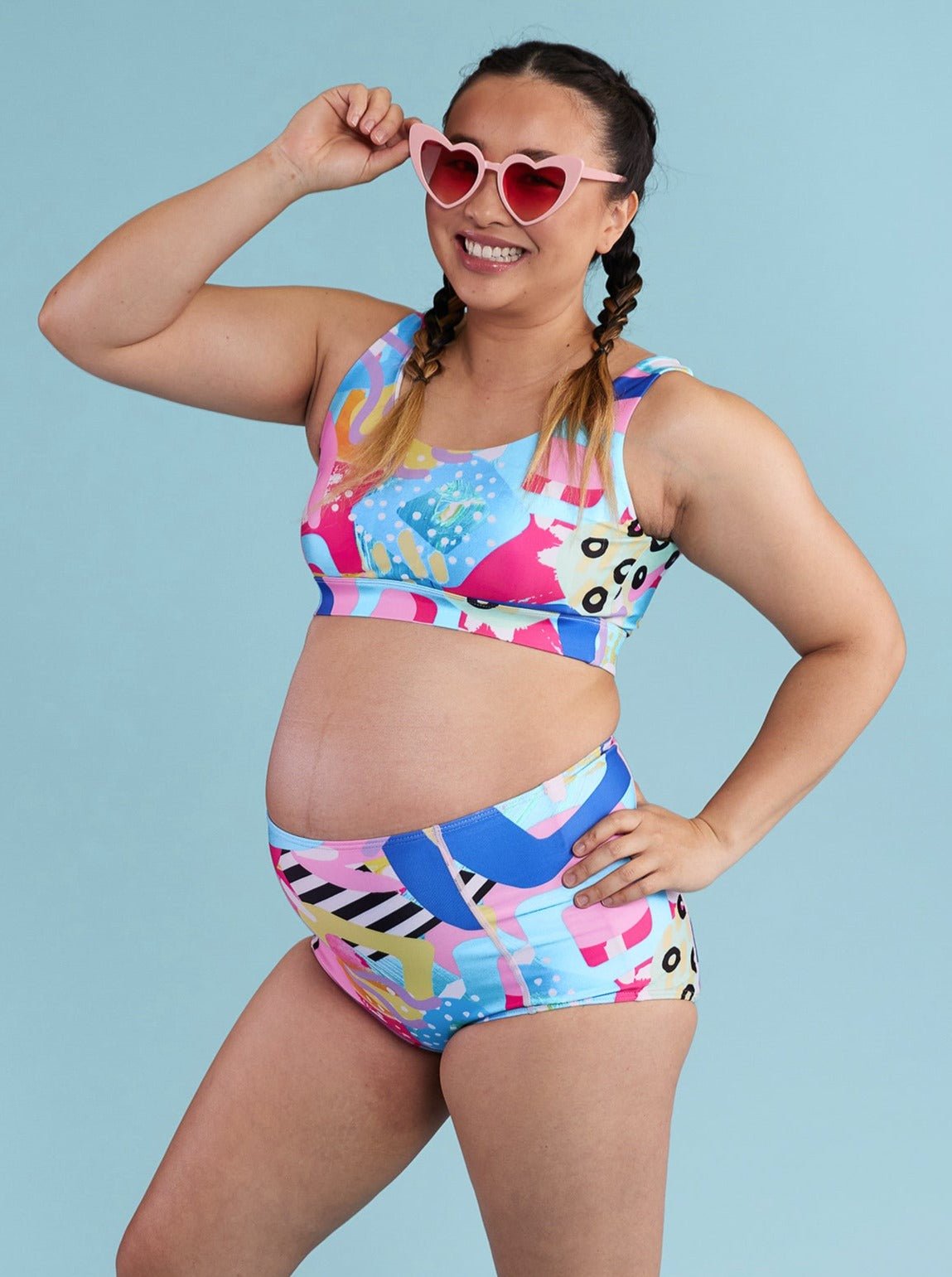 Paddle &amp; Pop Reversible Swim Bottoms - high waisted maternity bikini shorts
