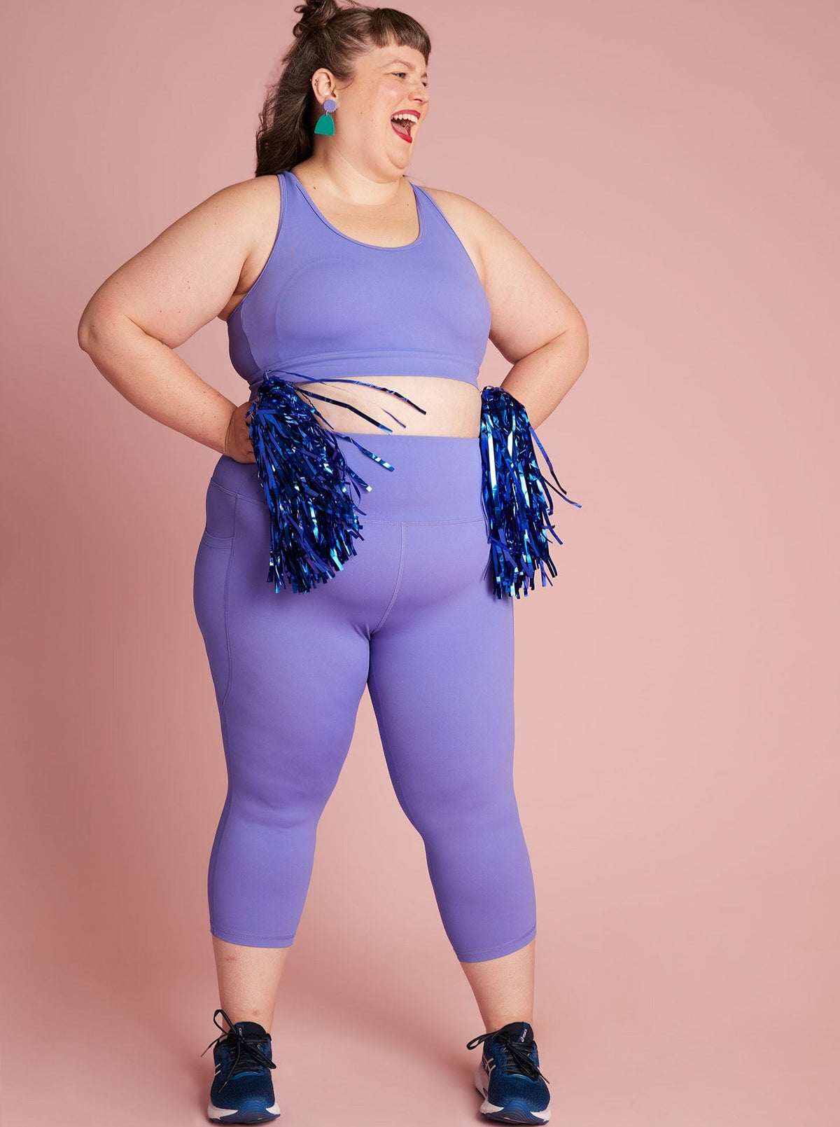 Periwinkle Purple Everyday Cropped Legging - 3/4 length - extra high waisted plus size leggings