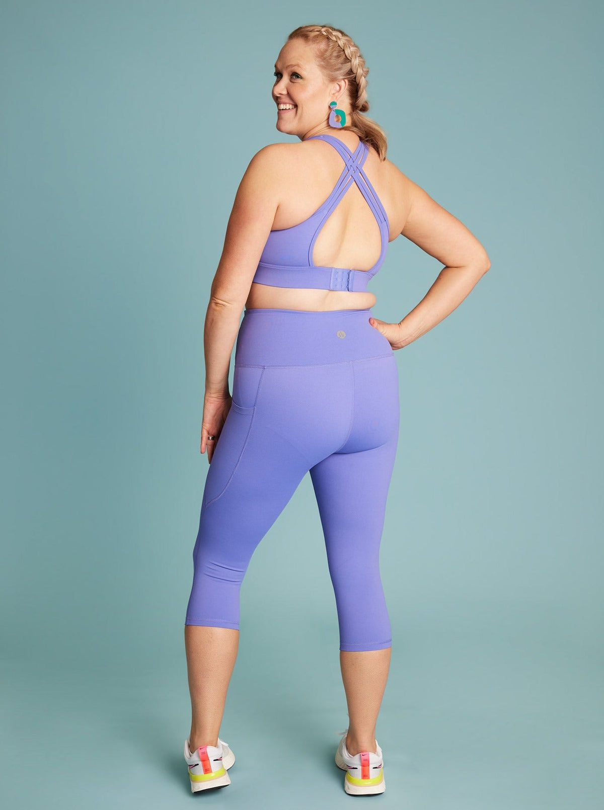 Periwinkle Purple Everyday Cropped Legging - 3/4 length - capris length running tights