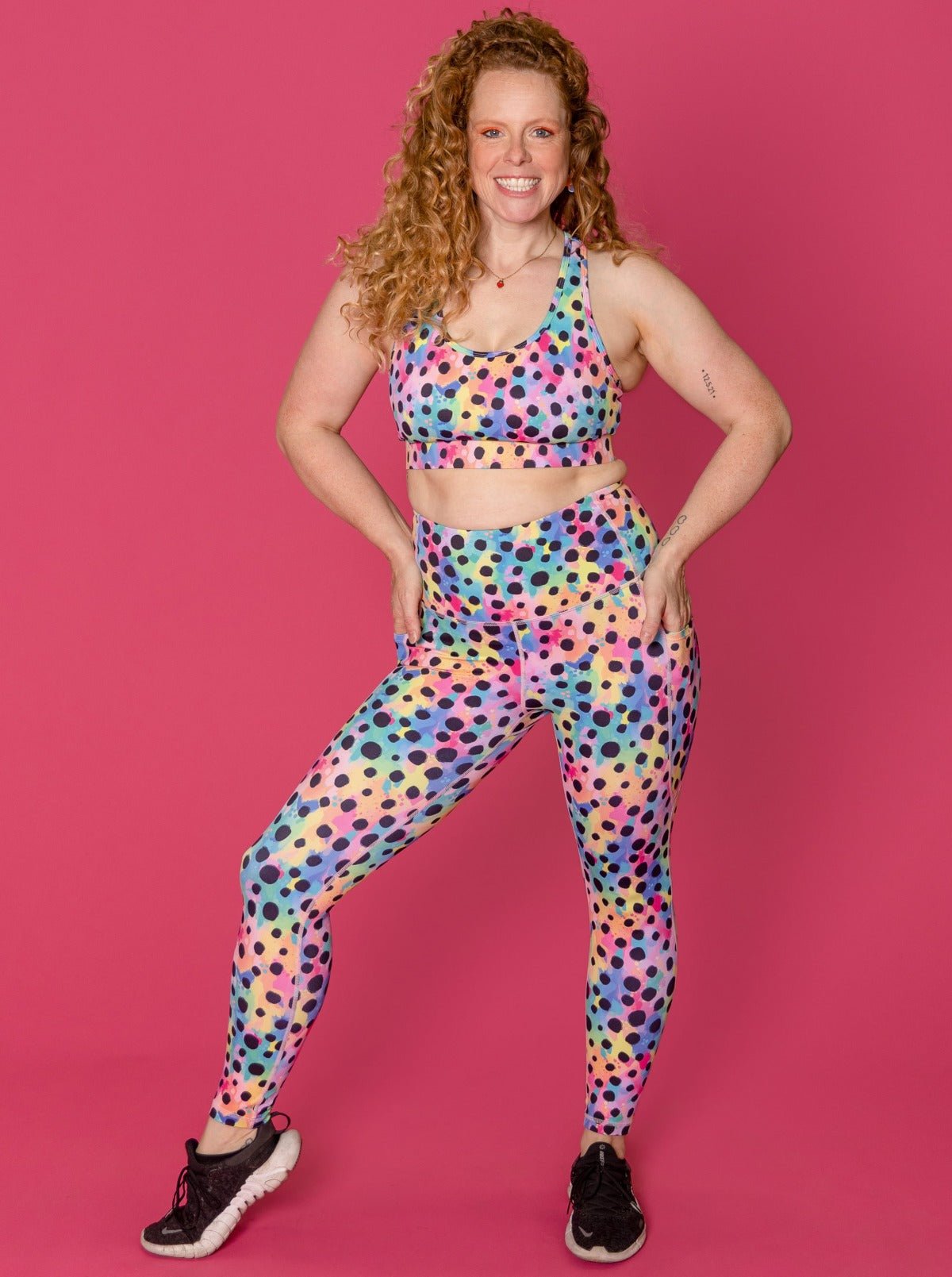 Polka Party Everyday Legging - 7/8-length - high waisted leggings with pockets