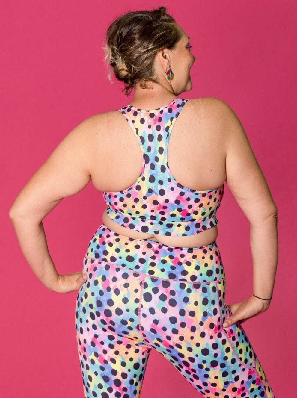 Polka Party Ultimate Racerback Crop - supportive racerback crop plus size