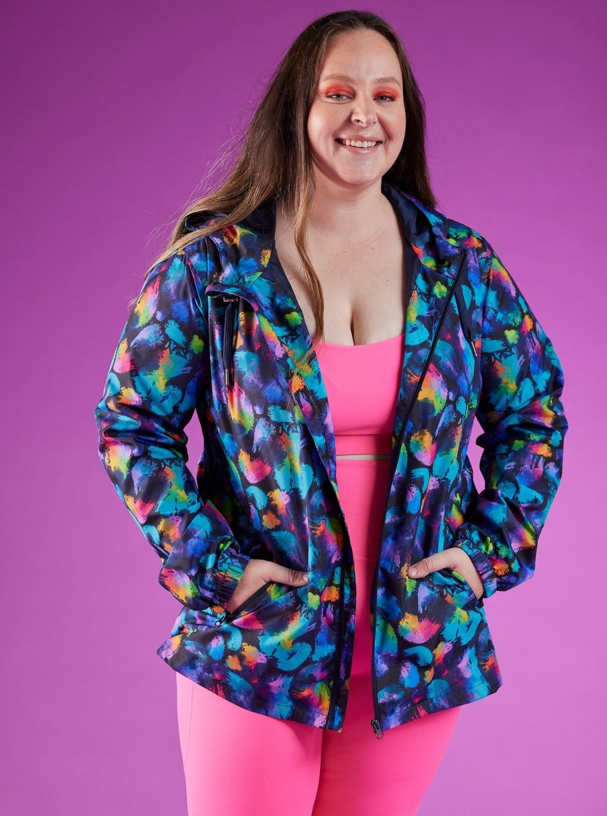 Rainbow Splatter Spray Jackets - Adults - colourful spray jackets plus size