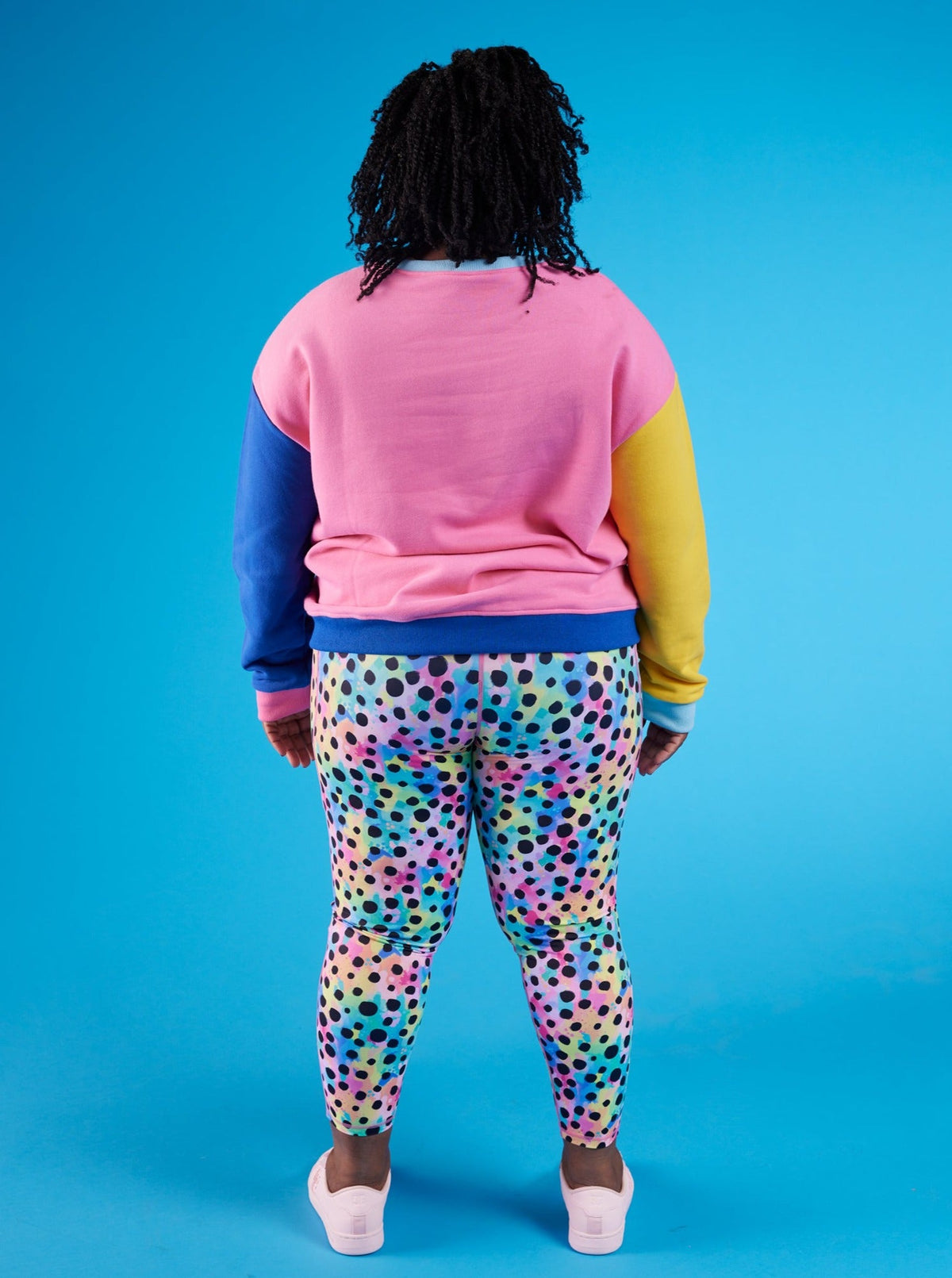 Sprinkle Positivity Colour Block Fleece Sweatshirt -