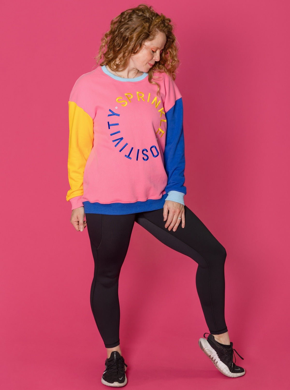 Sprinkle Positivity Colour Block Fleece Sweatshirt (PREORDER) -