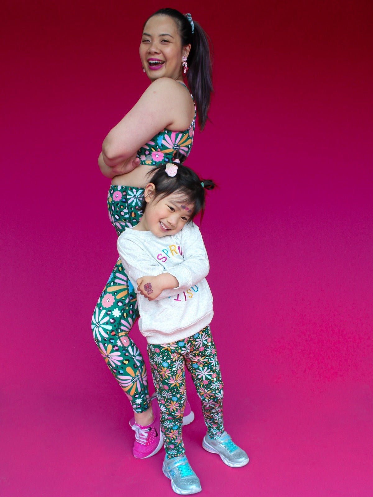 Wild Flower - Bamboo Kids Leggings -matching mum and daughter clothes