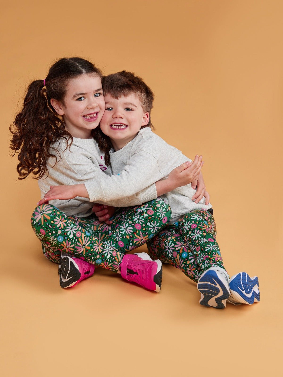 Wild Flower - Bamboo Kids Leggings -brother sister matching colourful clothing