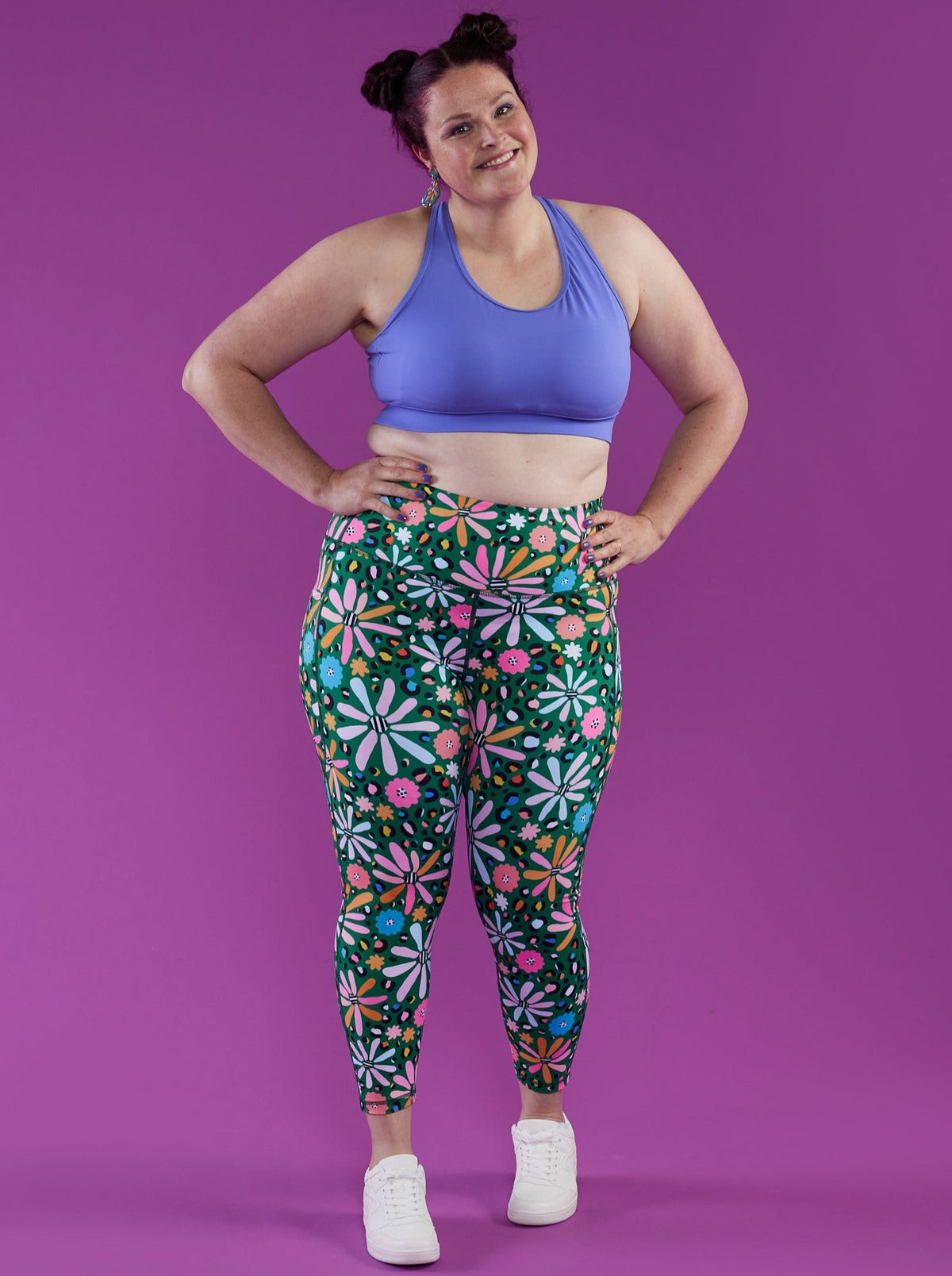 Wild Flower Everyday Legging - 7/8 length - high waisted leggings with pockets plus size